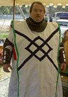 Sigvaldr in a Guardians of the High Road tabard. The first appearance of the Guardians of the High Road (Angels Melee, 2007) with Altavian tabards made by Sigvald's lady Carrie